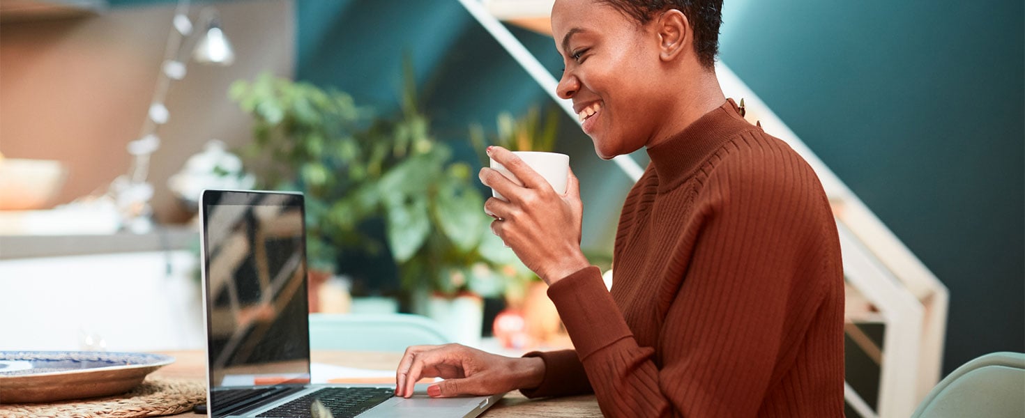 woman using laptop