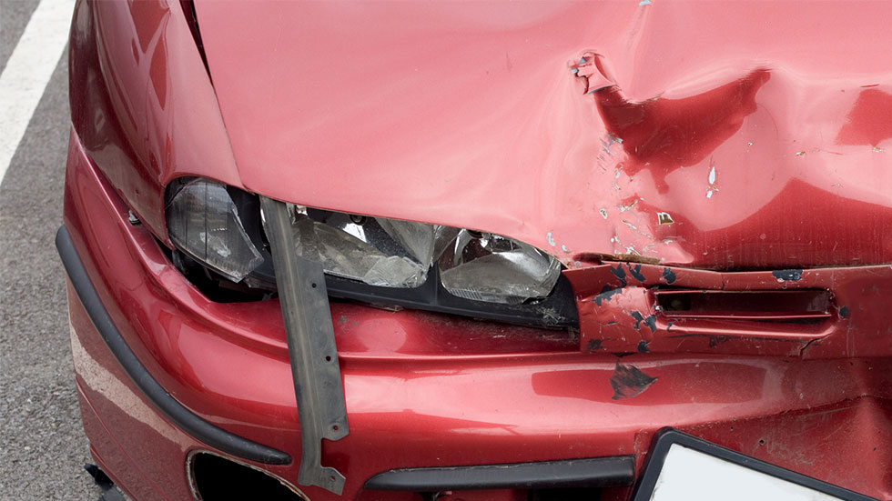 older car after a crash