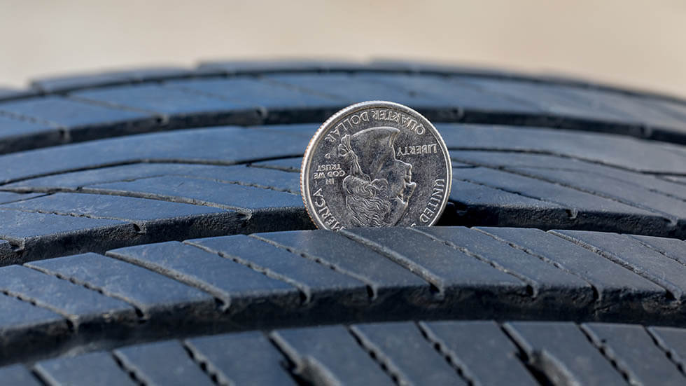 Tire tread wear depth