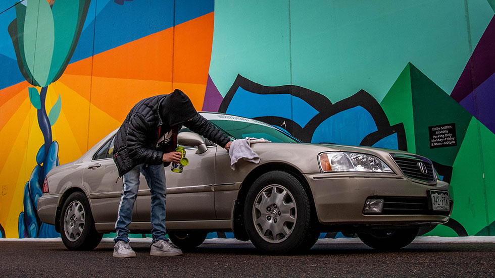 Cleaning used car