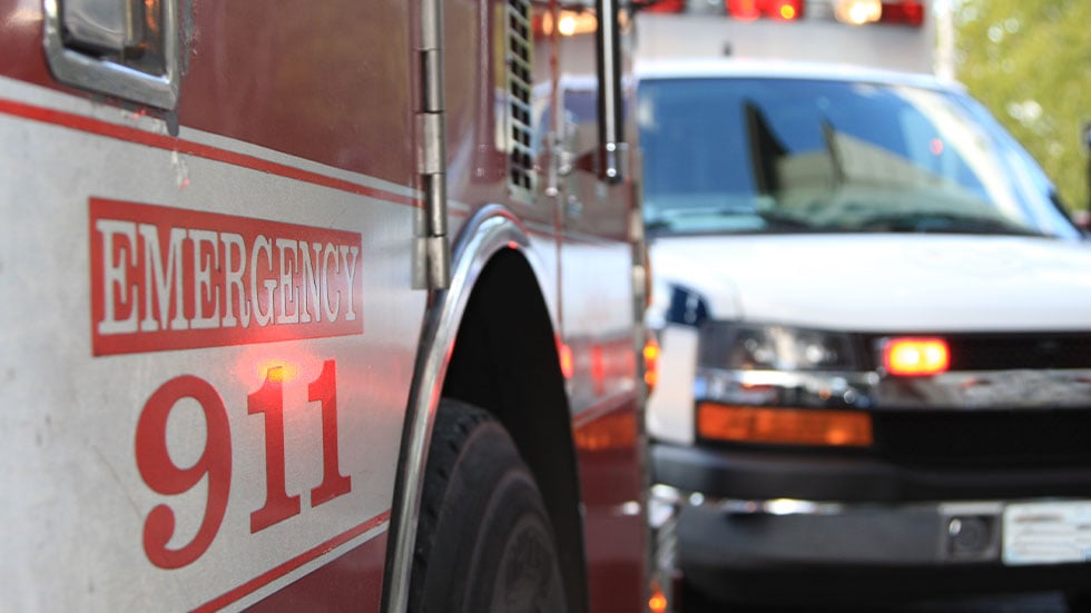 close up of emergency vehicles