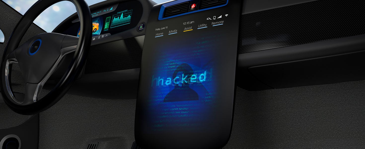hacked image on car screen