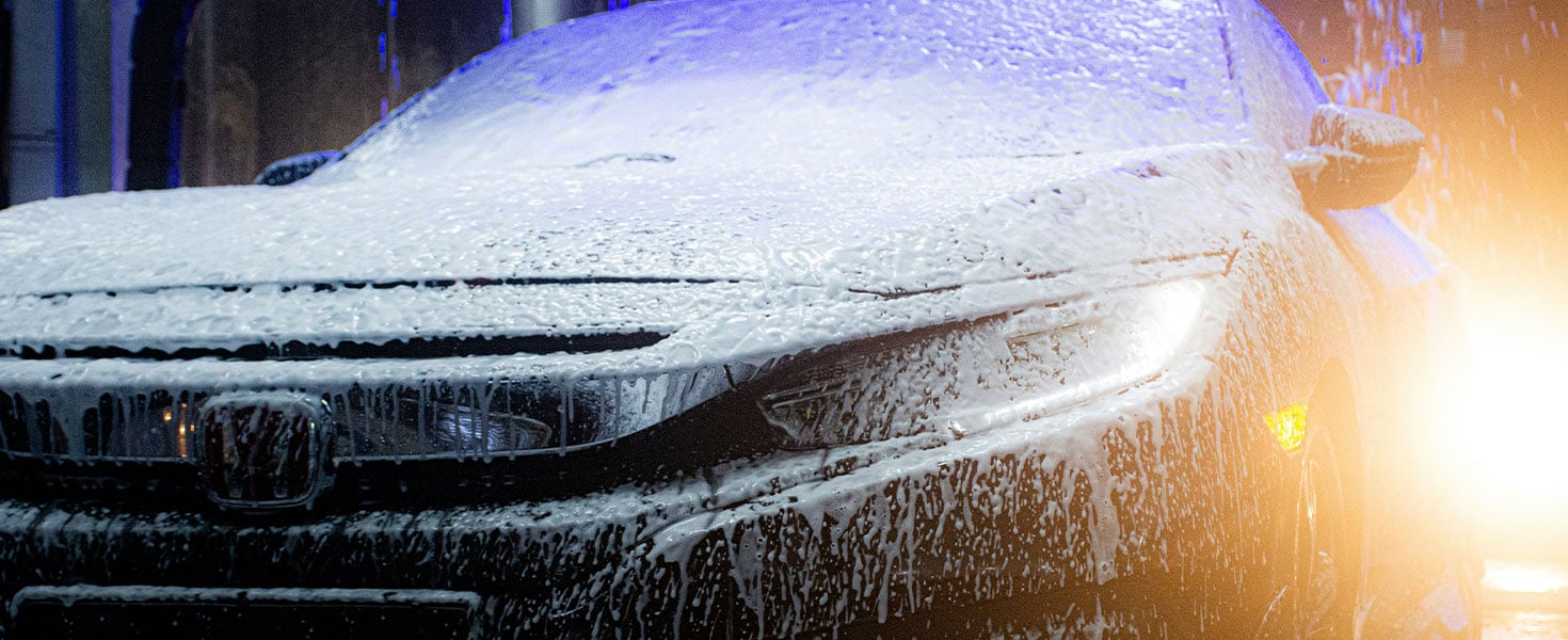 Honda covered in soap