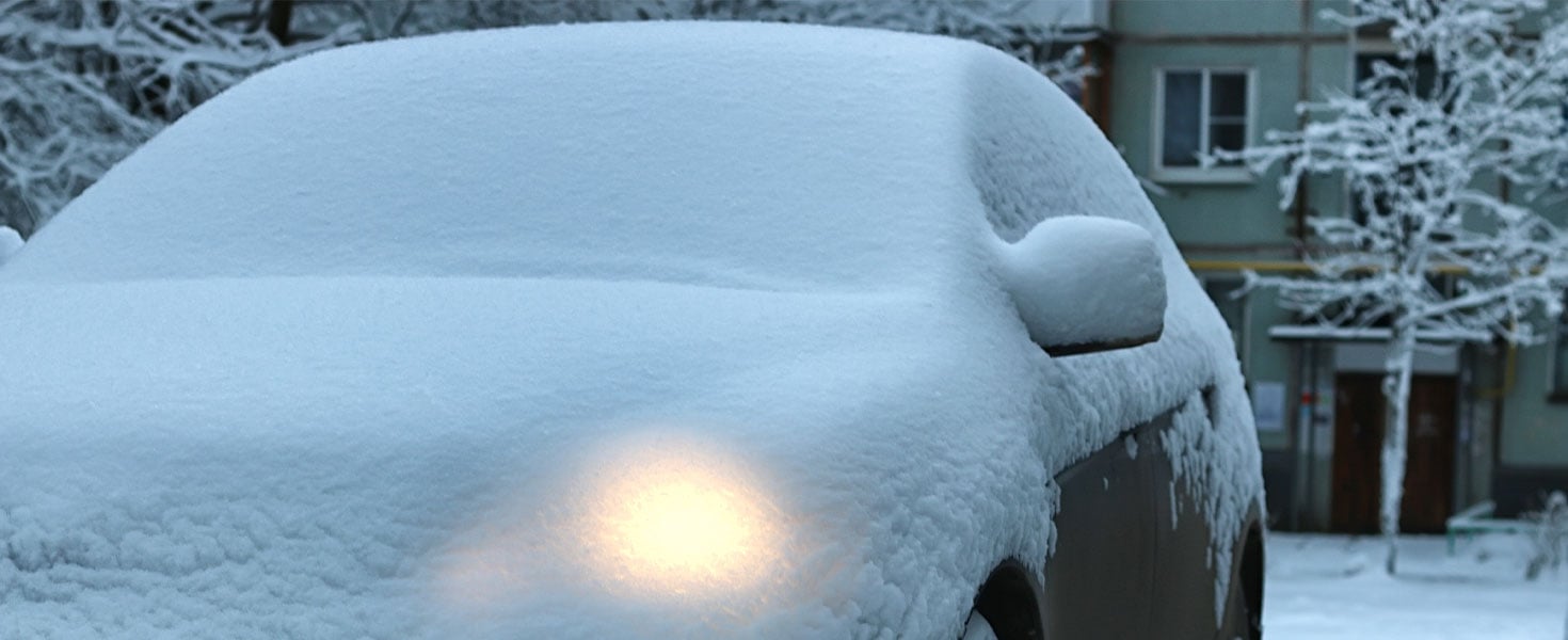 car covered in snow
