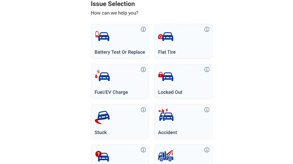 Screenshot of AAA Roadside Assistance App