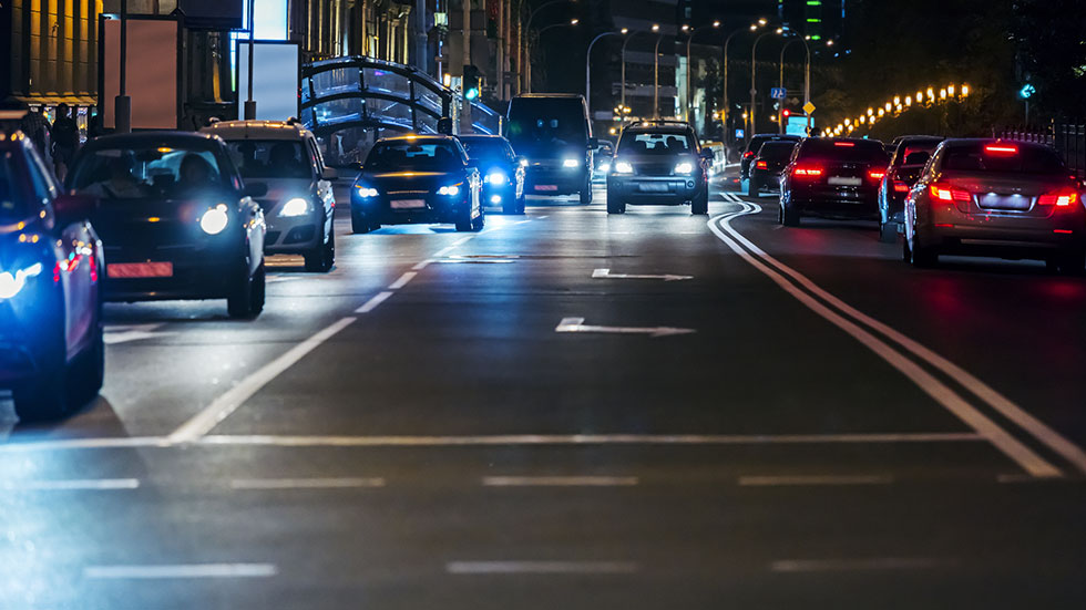 Car Headlights at night