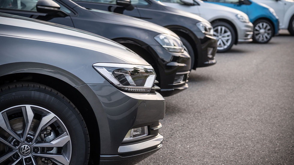 cars parked in lot