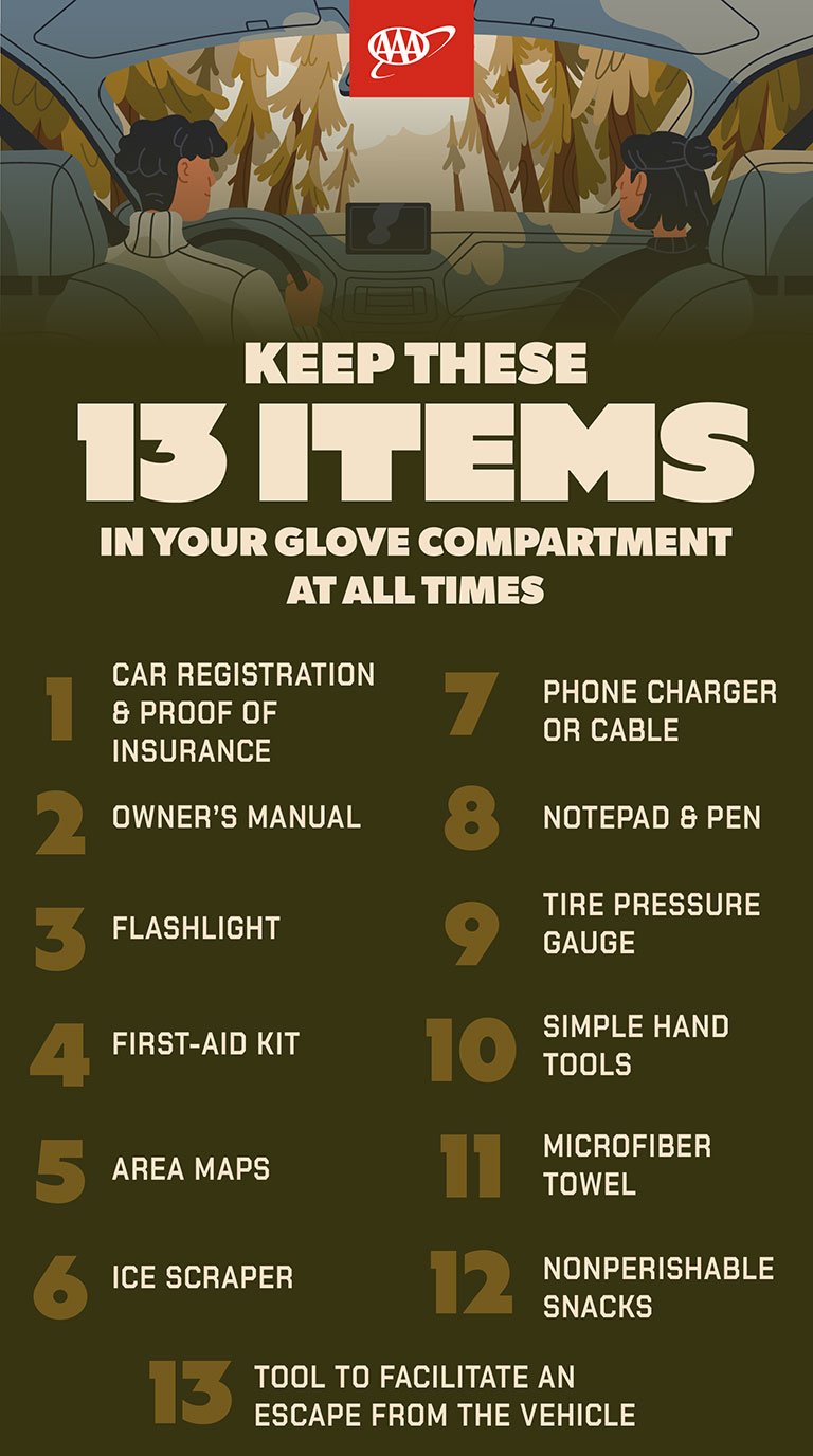 Infographics Keep These 13 Items In Your Glove Compartment