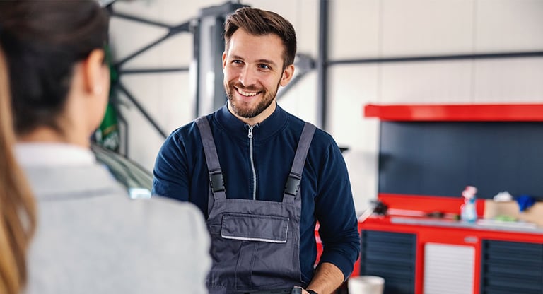 talking to a mechanic