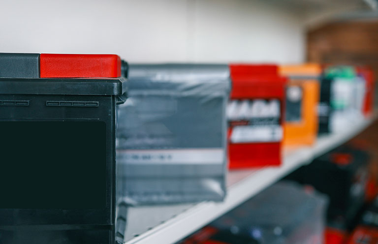 new batteries in a store