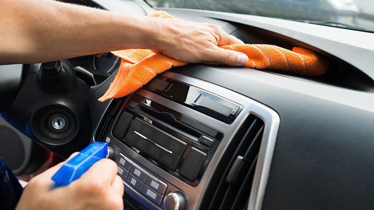 Cleaning Car Dashboard