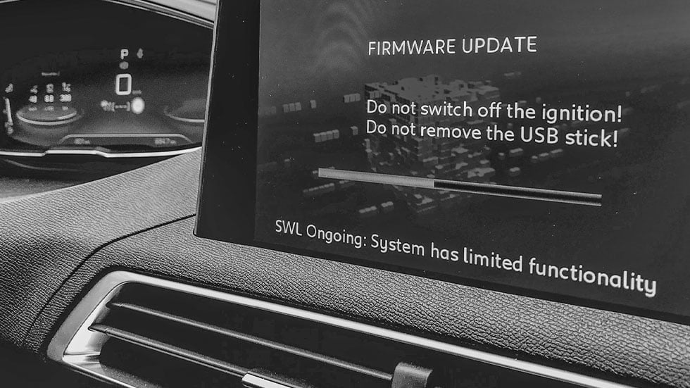 Firmware update on a car