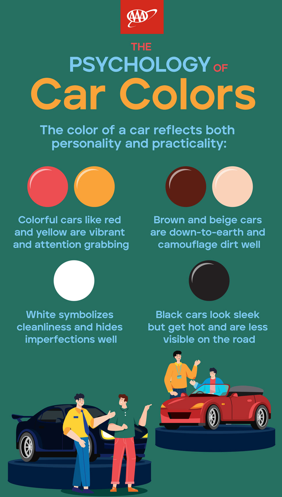 Father and daughter closing car door