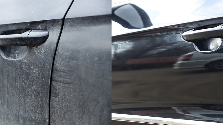 Dirty black car vs clean black car