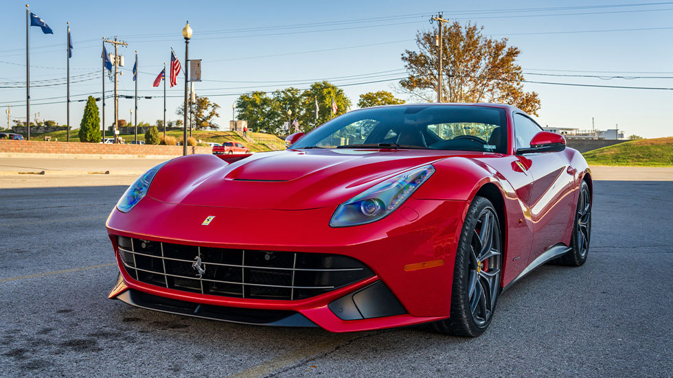 Red Ferrari on the street