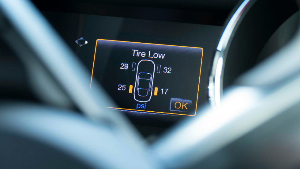 Low tire light showing psi