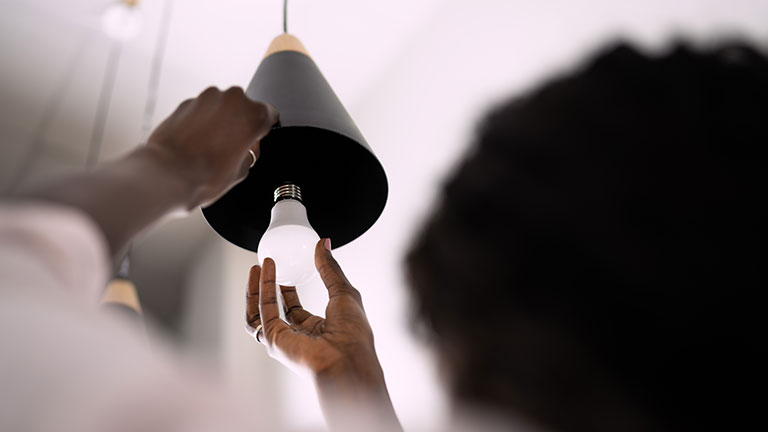 Electric LED Lightbulb Change In Light 