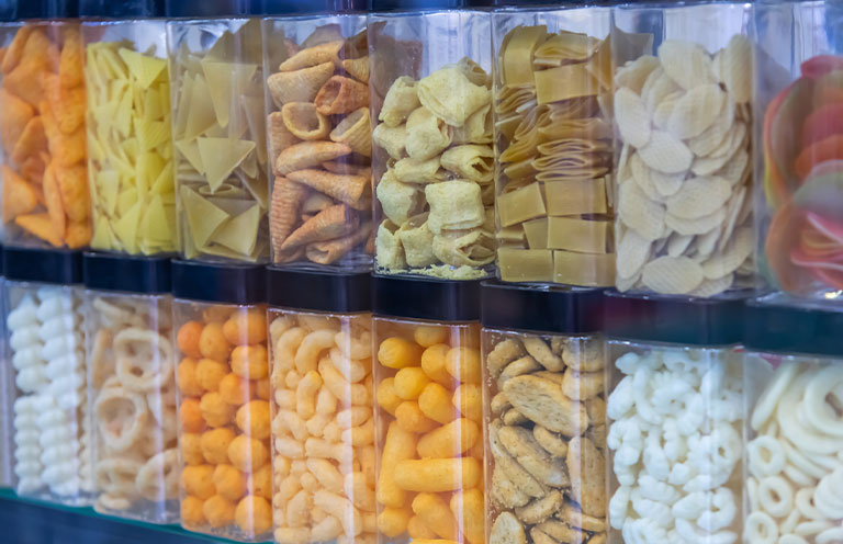 container with snacks