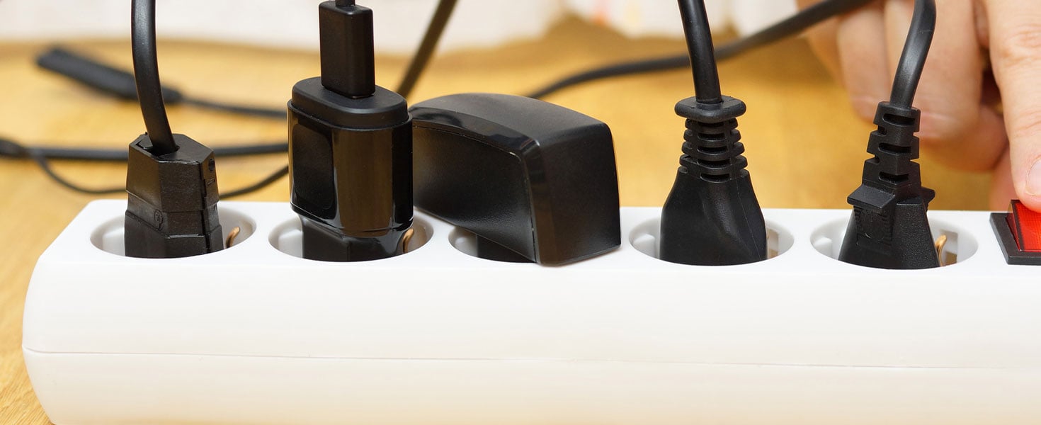 surge protector being turned off