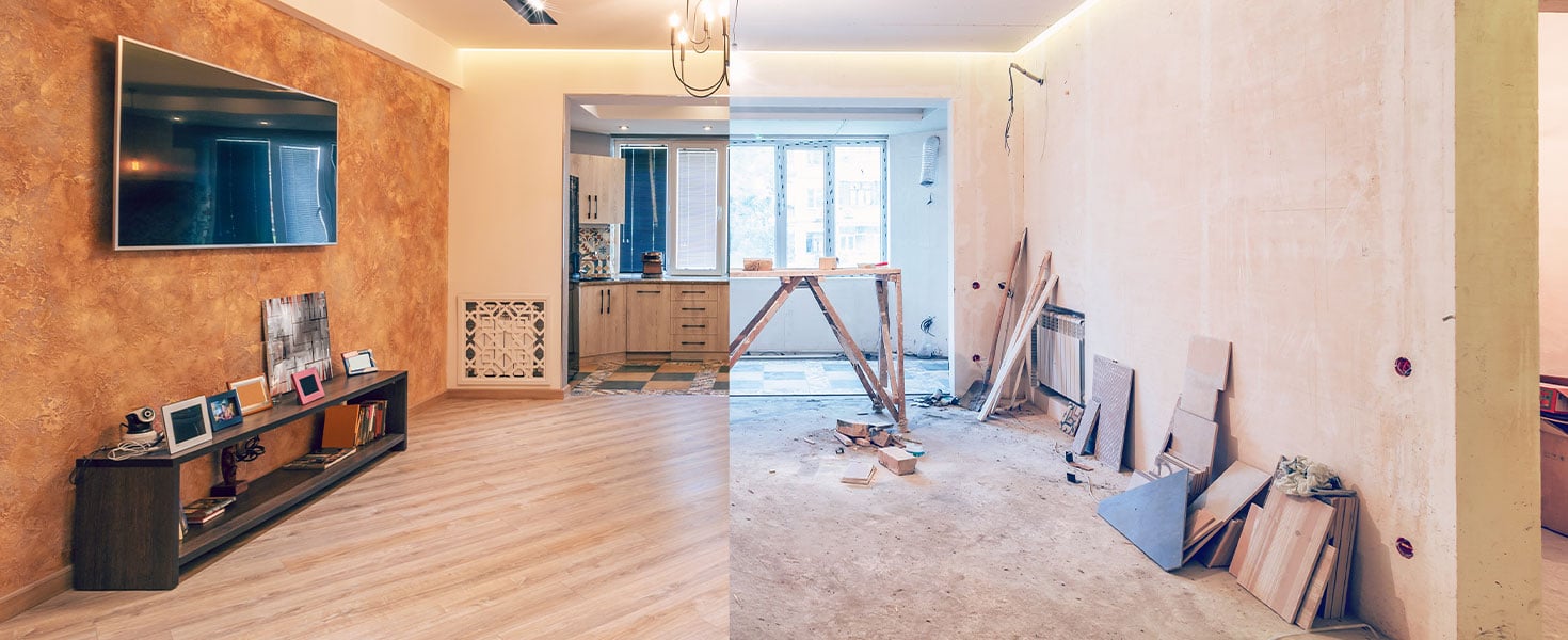 before and after home renovation