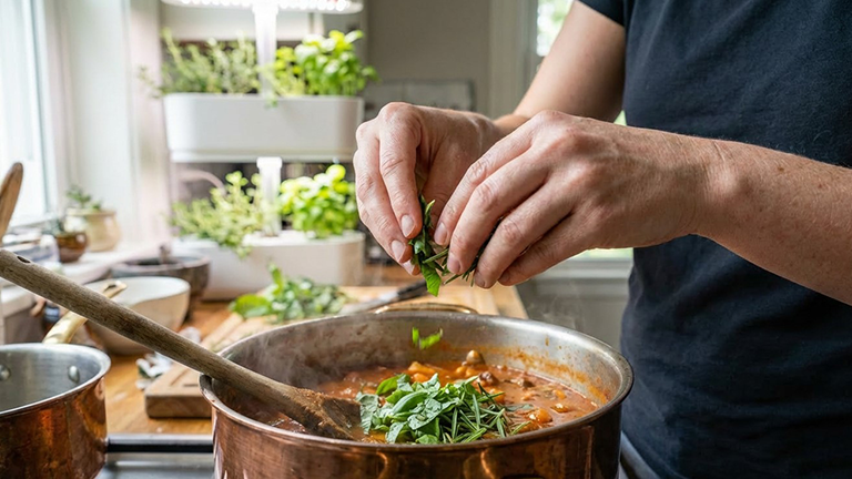 Adding Fresh Herbs Generated with Runway AI, Art Directed by Andrea M. Corbin