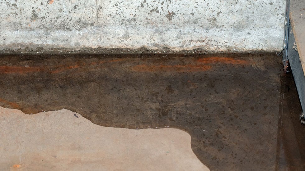 basement flooding where floor meets wall