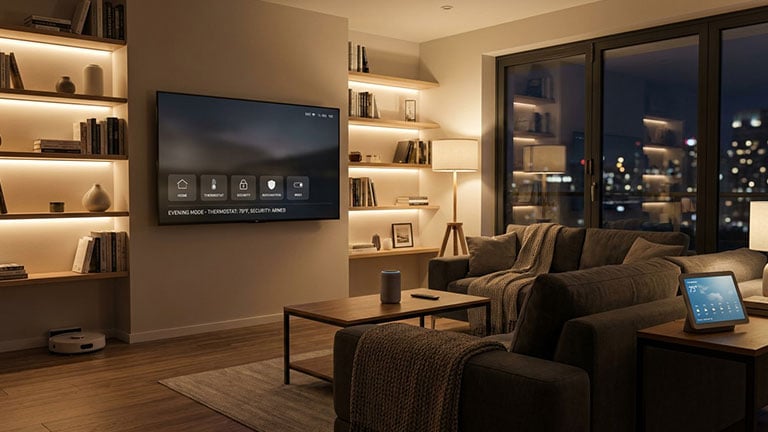 Smart home Image generated with AI Runway, Art directed by Andrea M. Corbin