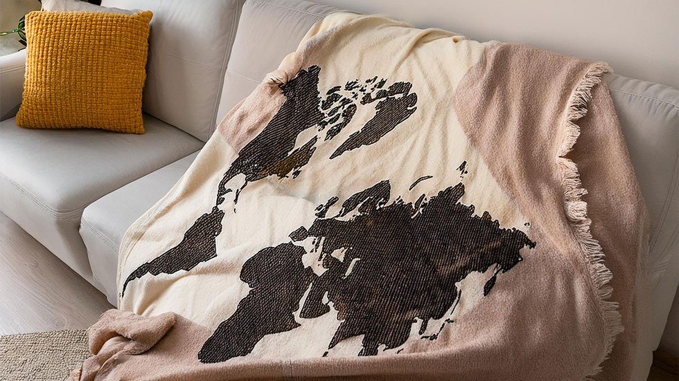 world map blanket