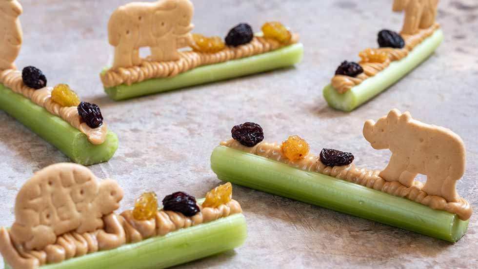Celery, Peanut Butter, And Raisins