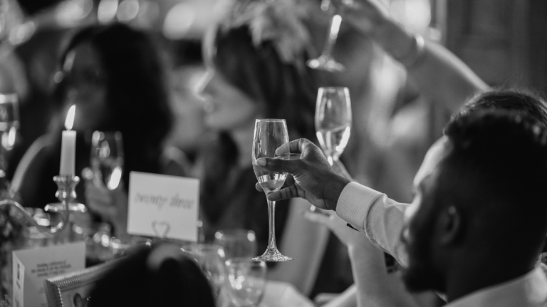 toasting at a wedding