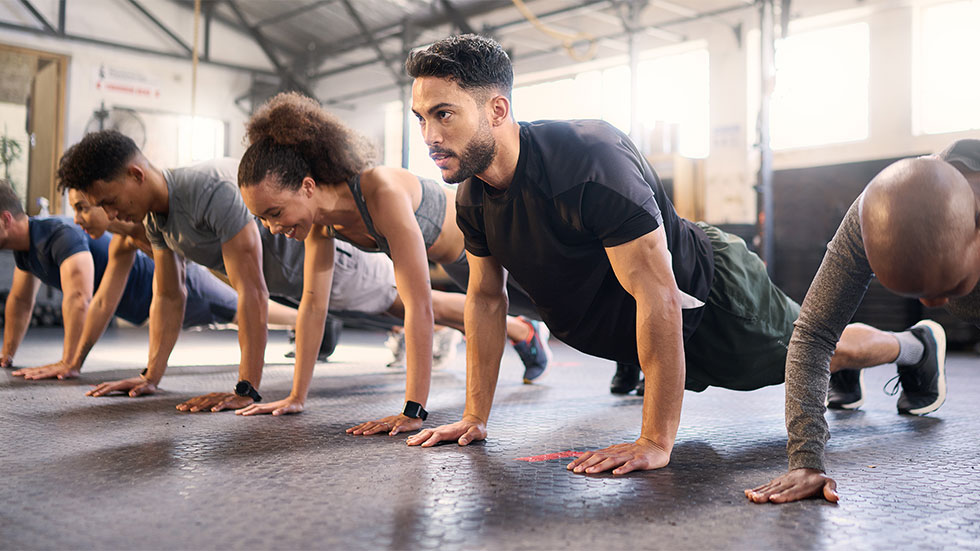 group of people working out