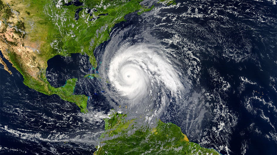 hurricane viewed from out of space