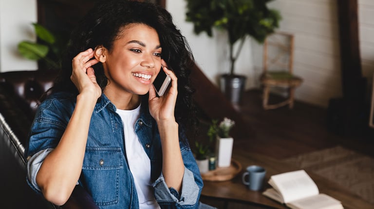 woman on phone