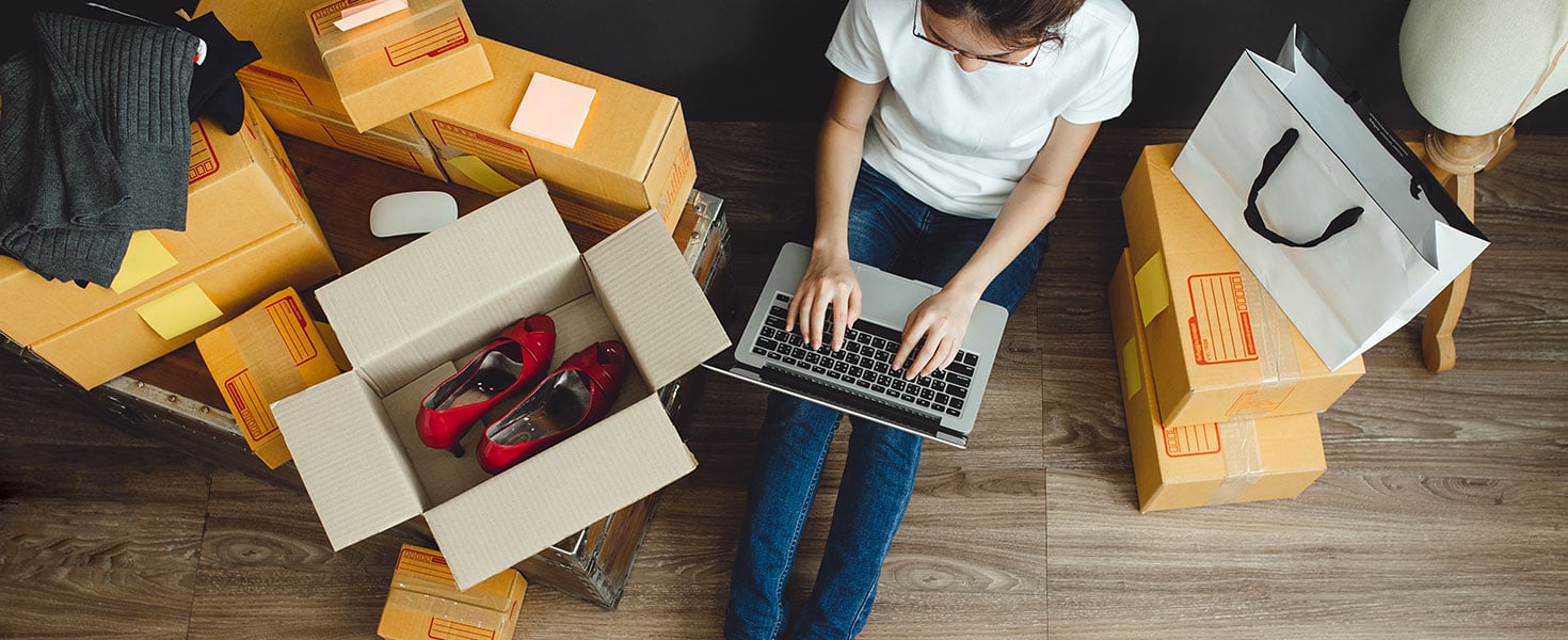 Asian teenager owner business woman work at home for online shopping and sale.. By ibravery