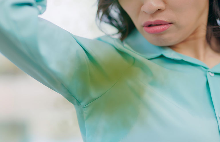 shirt with yellow armpit stain
