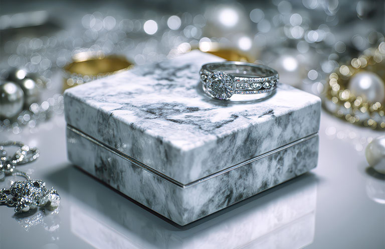 jewelry, ring on top of box