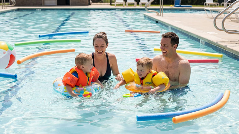 Family enjoying pool day Generated with Runway AI, Art Directed by Andrea M. Corbin 