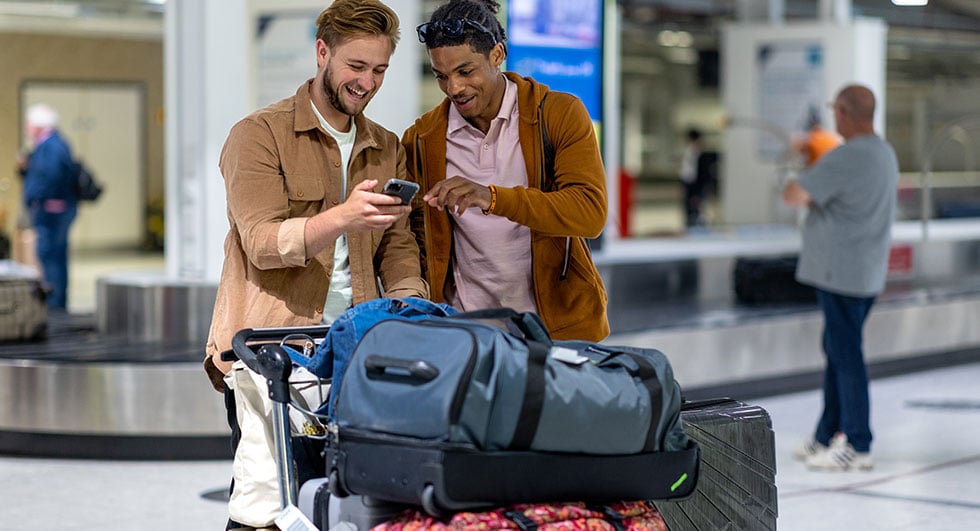 Couple getting luggage