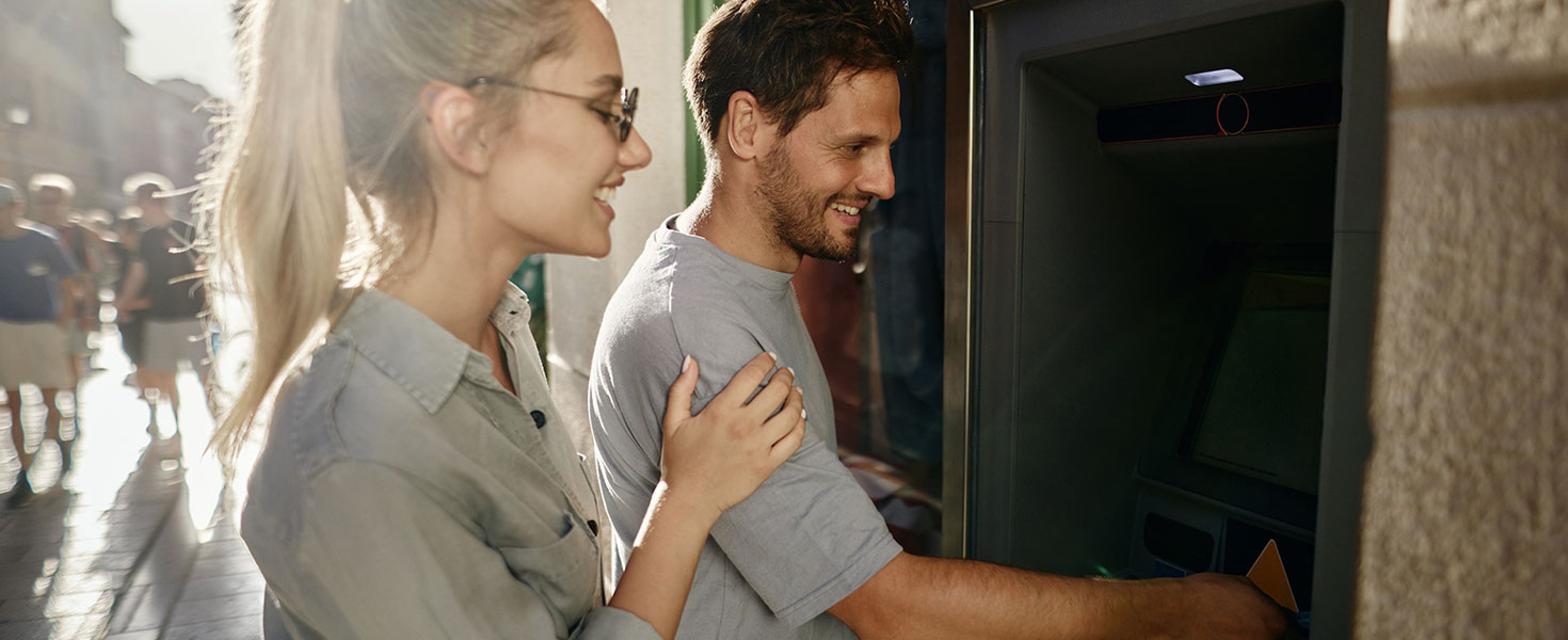 Couple at ATM