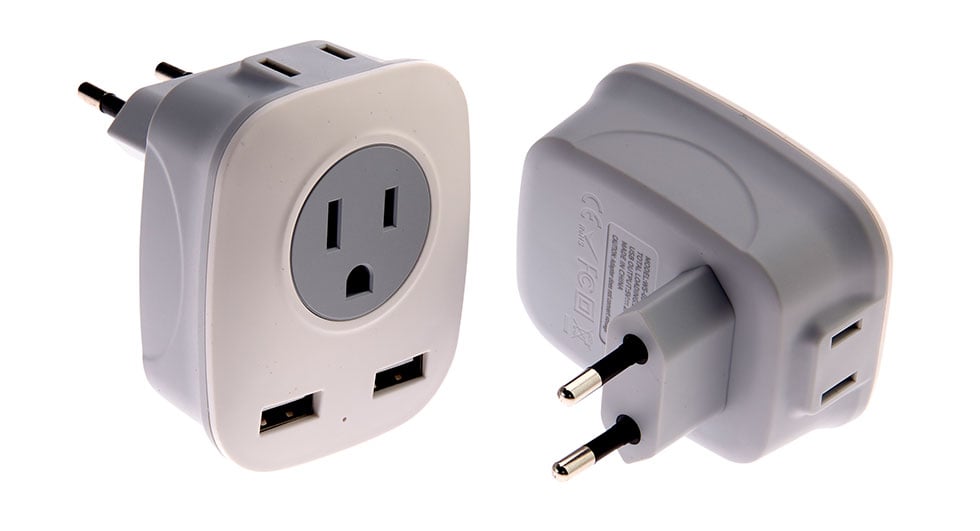 Dual USB Euro Adapter