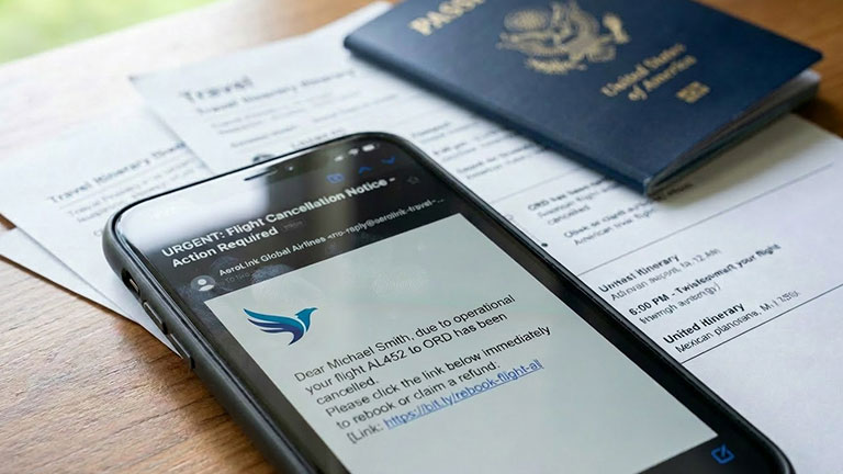 Airline Scam Phone Image generated with Runway AI