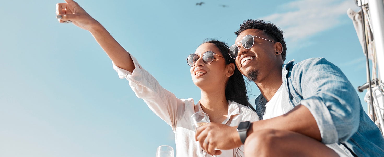 Couple enjoying each others time and a cruise