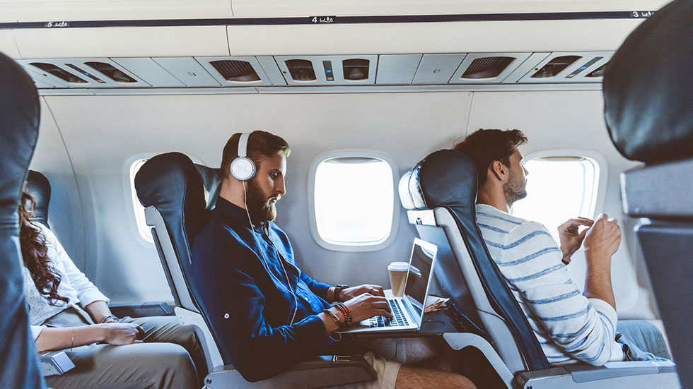 Working on the flight
