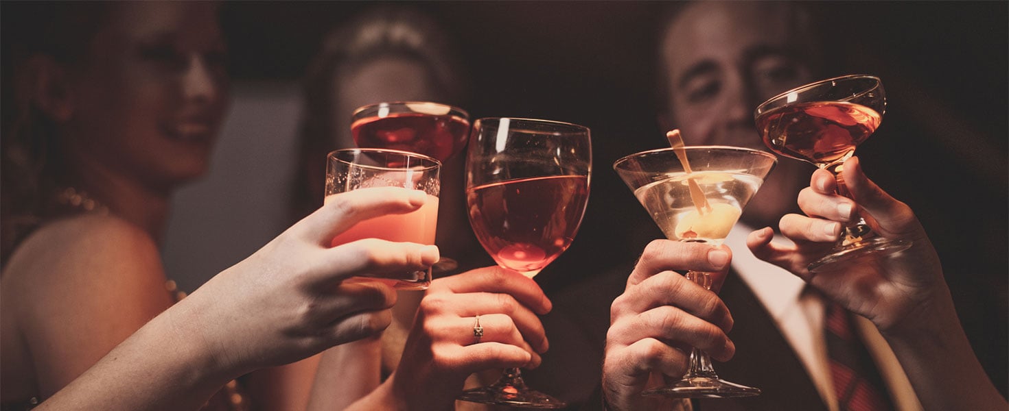 friends making a toast with drinks