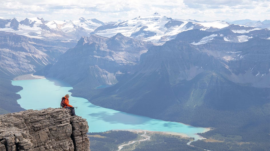 Hector Lake and Canadian Rockies visible in the distance