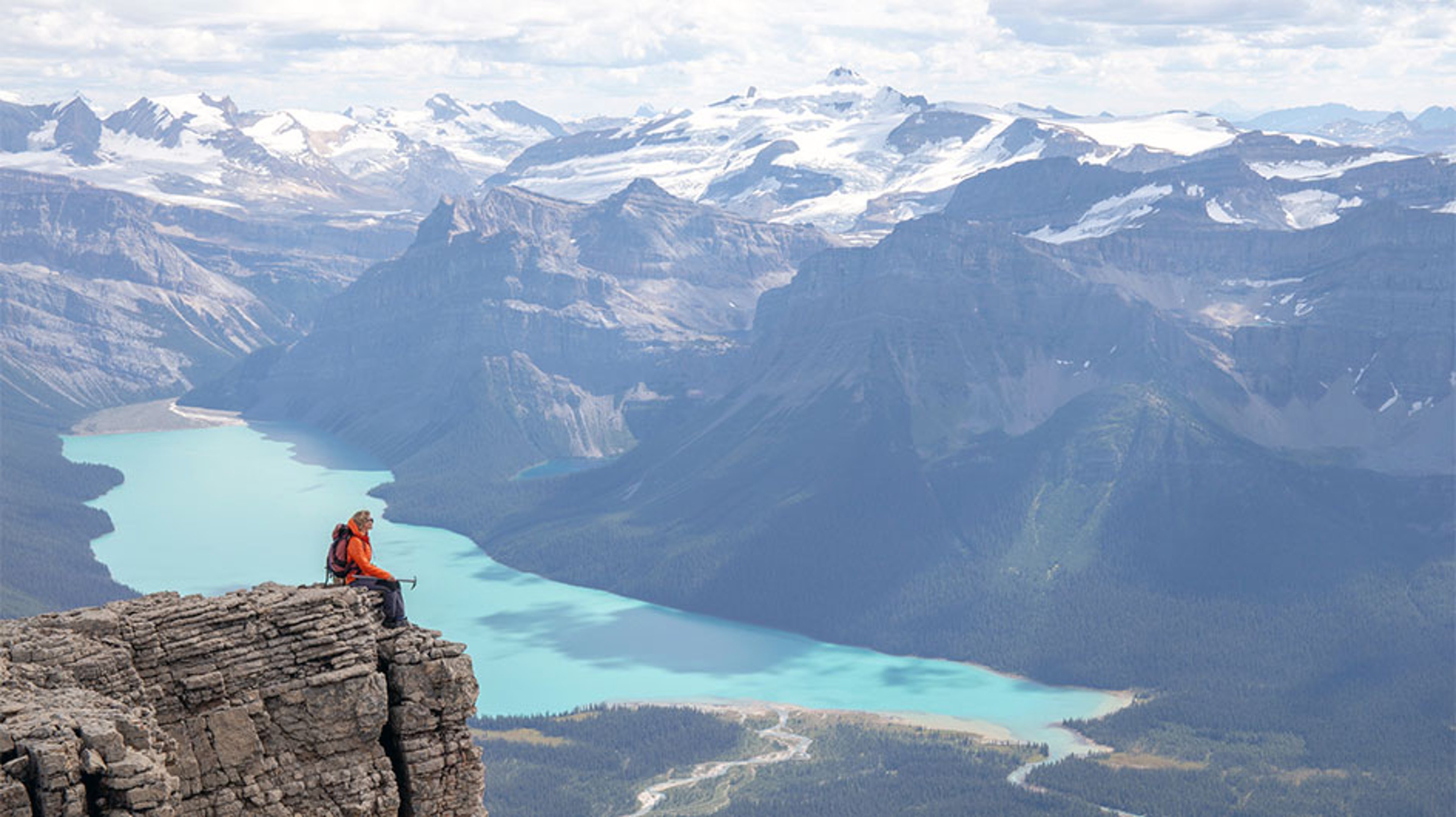 Hector Lake and Canadian Rockies visible in the distance