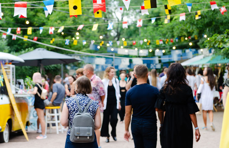 people at a food festival