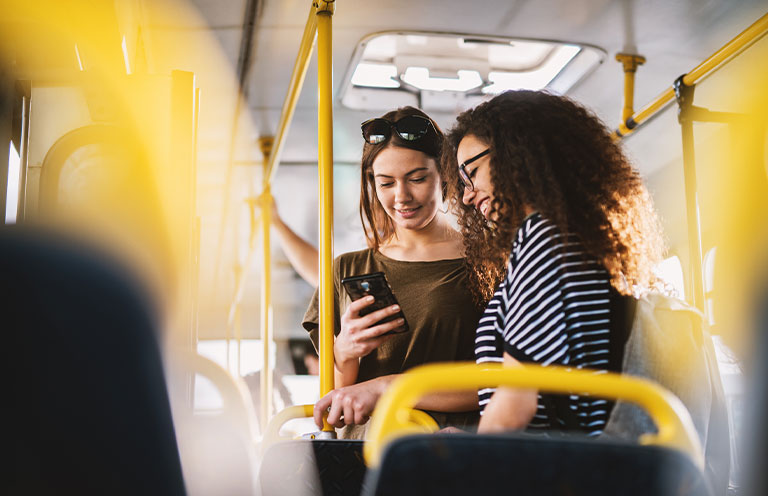 two women on public bus