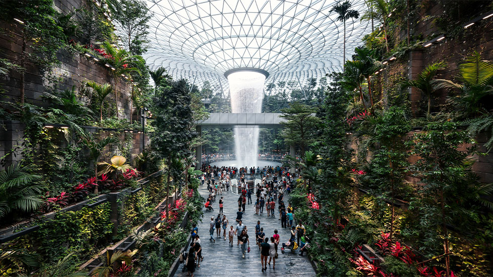 The HSBC Rain Vortex, Changi Airport in Singapore