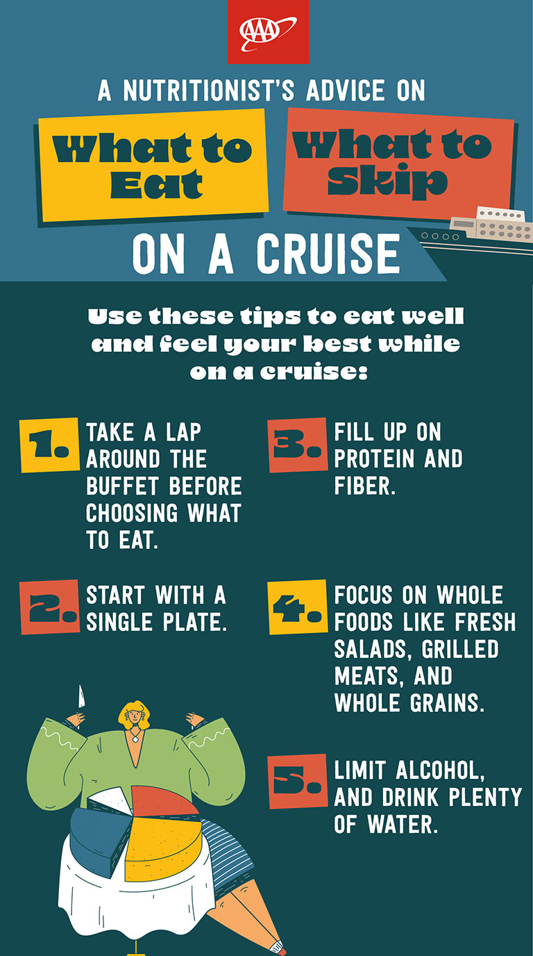 AAA infographic on cruise ship food advice